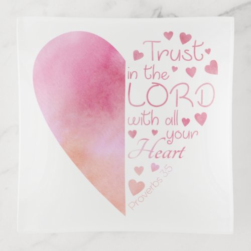 Womens Christian Heart Faith Trust in the Lord Trinket Tray
