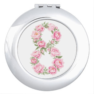 Women’s Day Peony Flower for March 8 Compact Mirror