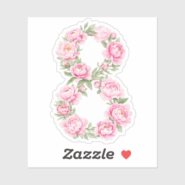 Women’s Day Peony Flower for March 8  Sticker (Sheet)