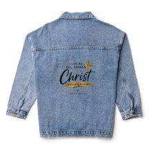 women`s Denim Jacket I Can Do All Things