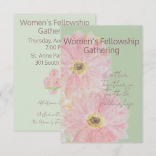 Women’s Fellowship   Pink Gerber Daisy Flat  Invitation
