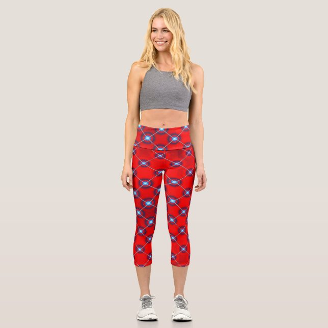 women’s fitness leggings, capri leggings (Front)