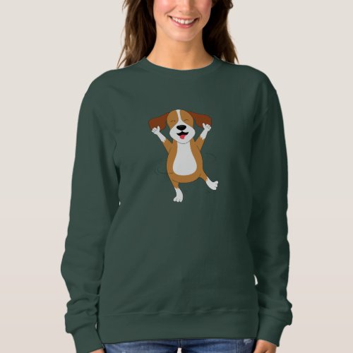Womens Funny Dog Design Basic Sweatshirt