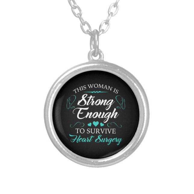 Women’s Heart Surgery Recovery Silver Plated Necklace (Front)