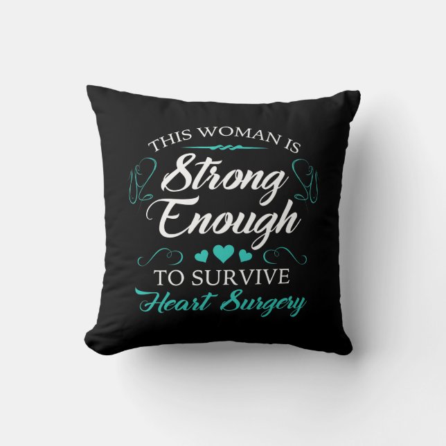 Women’s Heart Surgery Recovery Throw Pillow (Front)