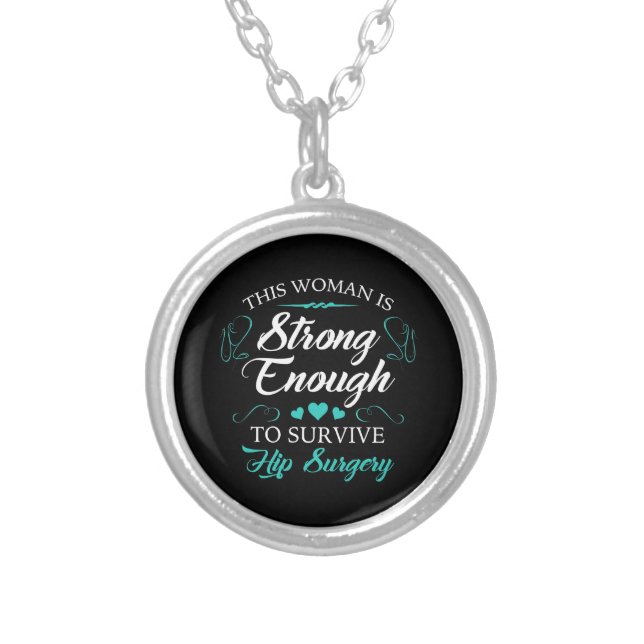 Women’s Hip Surgery Recovery Silver Plated Necklace (Front)