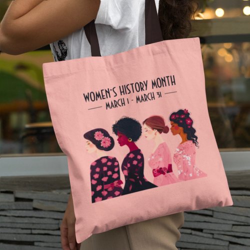 Womens History Month Global Women Pink Floral Tote Bag