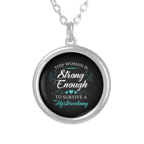 Womens Hysterectomy Recovery Silver Plated Necklace
