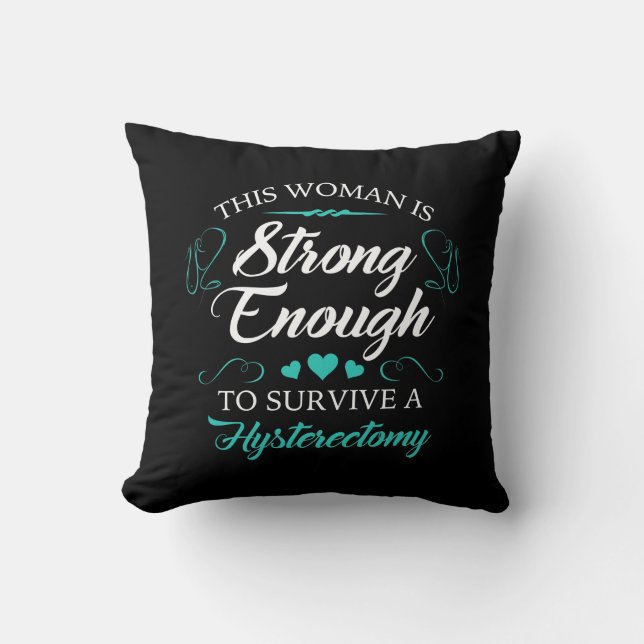 Women’s Hysterectomy Recovery Throw Pillow (Front)