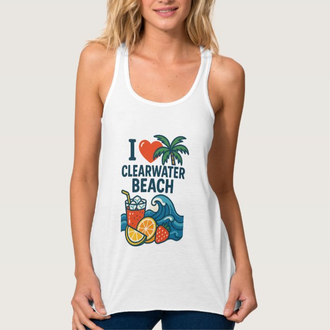 Women’s i love Clearwater Beach Tank Top (Front)