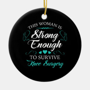 Women’s Knee Surgery Recovery Ceramic Ornament