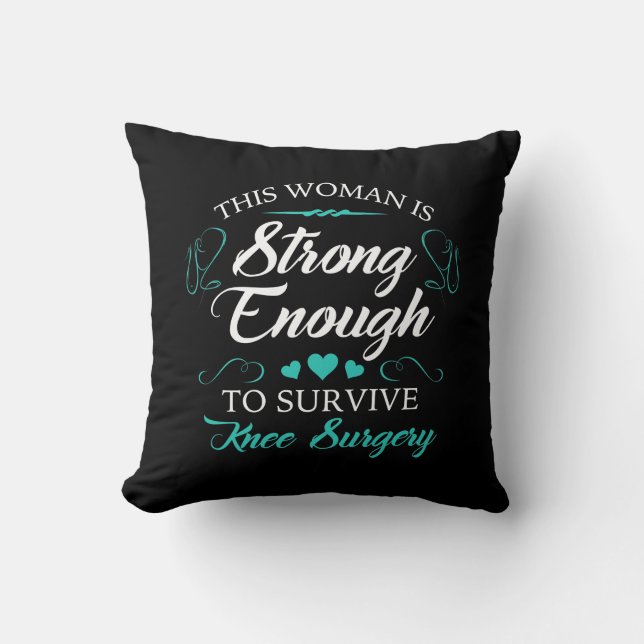 Women’s Knee Surgery Recovery Throw Pillow (Front)