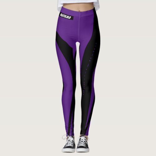 Womens Leggings Black Dark Purple