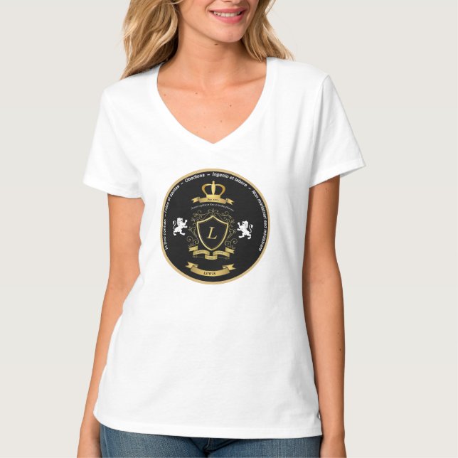 Women’s Lewis Crest v-neck tee (Front)