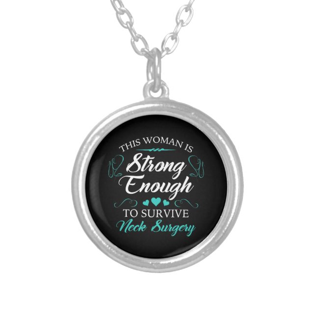 Women’s Neck Surgery Recovery Silver Plated Necklace (Front)