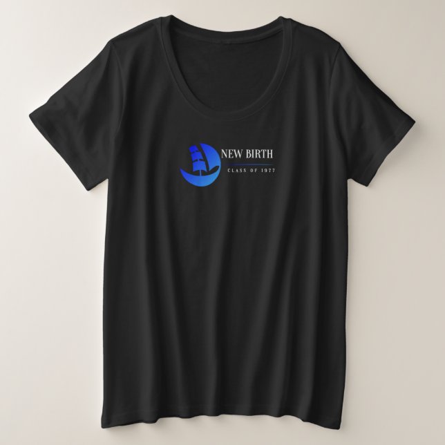 Women’s Plus Size Black New Birth Reunion T-Shirt (Design Front)