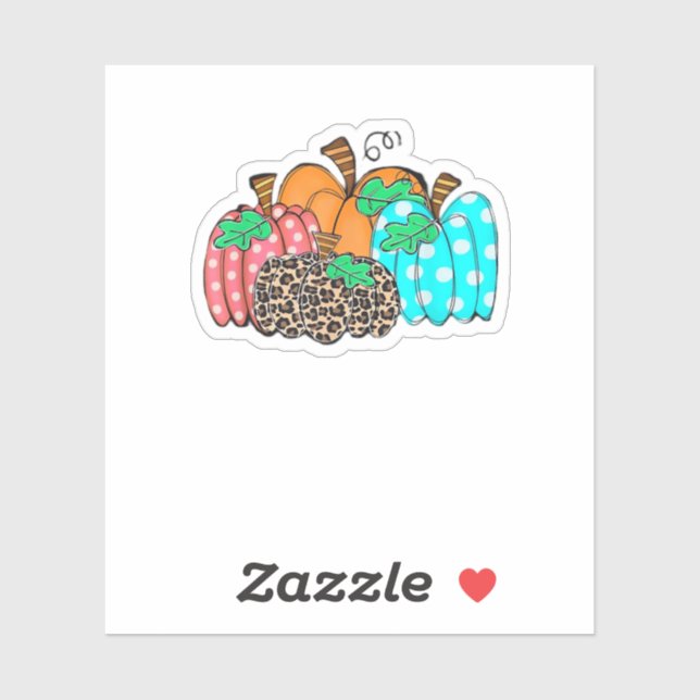 Women’s Pumpkin Leopard Print Graphic It’s Fall Y’ Sticker (Sheet)