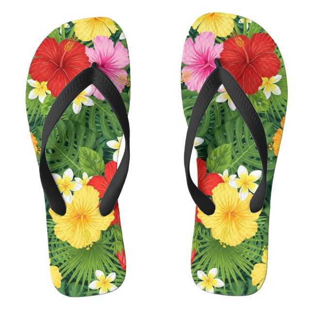 Women’s Red Flower Slippers – Floral Cozy Home Sli (Footbed)