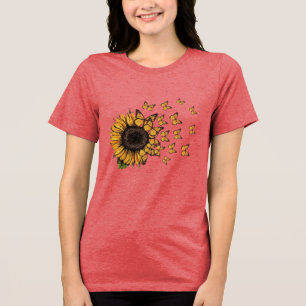 Women’s Sunflower Butterfly Nature Graphic Tri-Blend Shirt