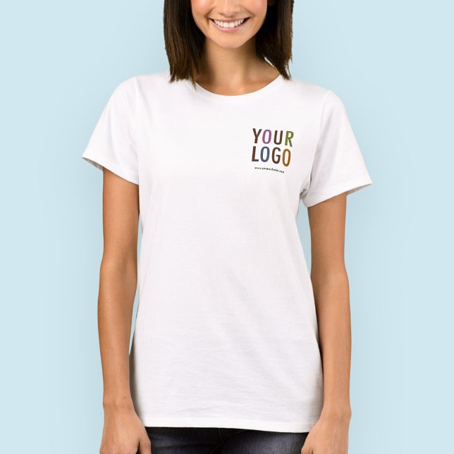 Women’s T-Shirt Custom Company Logo White S to 3XL (MISOOK Women’s White T-Shirt with Logo)
