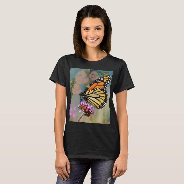 Women’s T-Shirt with Colorful Butterfly Design –  (Front Full)