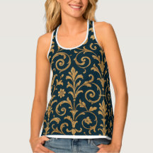 Women’s Tank Top – Baroque Gold All-Over Print ✅