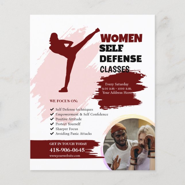 Women Self Defense Classes  Flyer (Front)