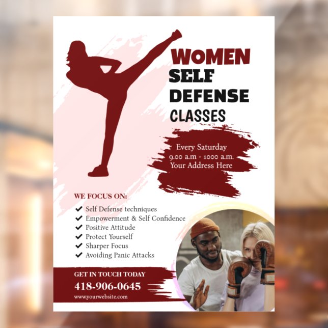 Women Self Defense Classes Window Cling (Sheet 2)