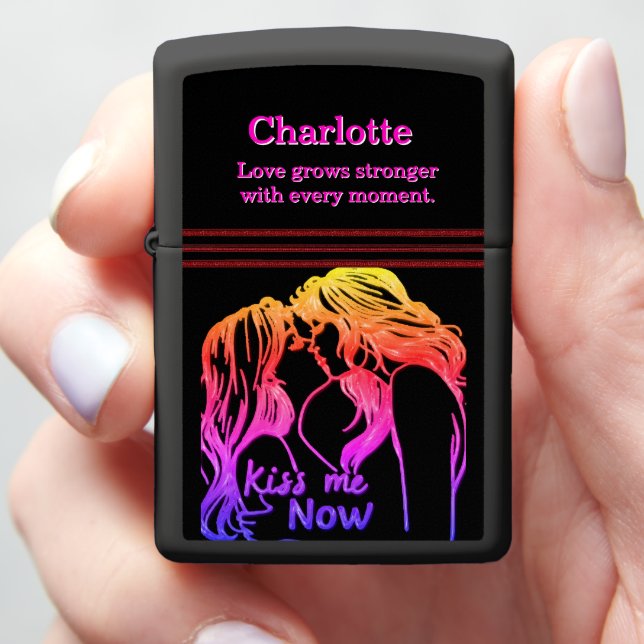 Women sharing love  zippo lighter (In Hand)