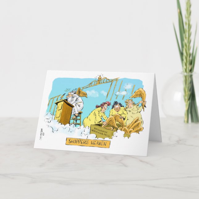 Women Shopping in Heaven birthday card (Front)