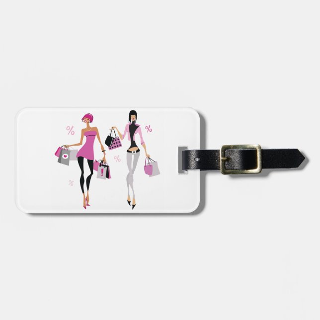Women Shopping Luggage Tags (Front Horizontal)