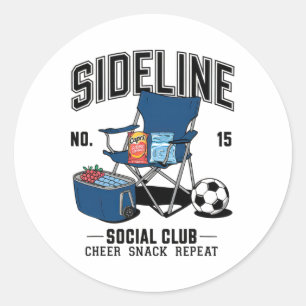Women Sideline Social Club Soccer Mom Game Day _6 Classic Round Sticker