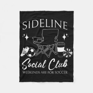 Women Sideline Social Club Soccer Mom Game Day Mot Fleece Blanket
