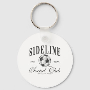 Women Sideline Social Club Soccer Mom Game Day Mot Keychain