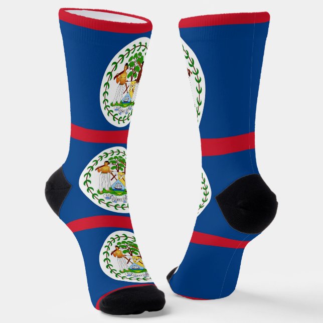 Women socks with flag of Belize (Angled)
