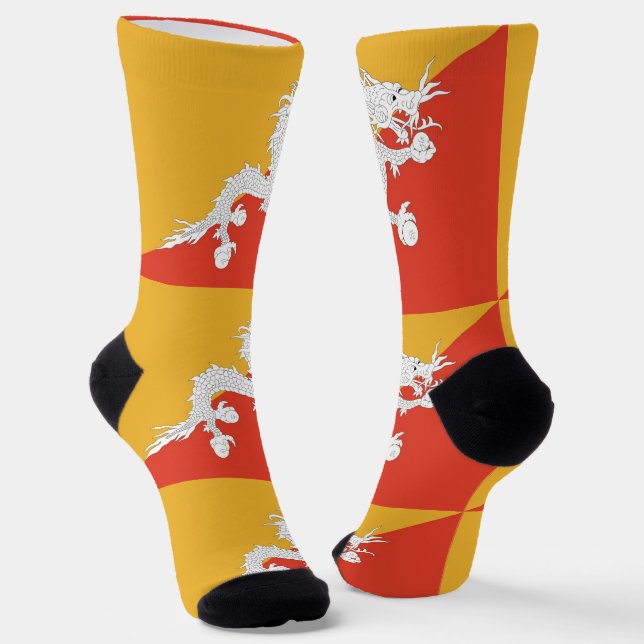 Women socks with flag of Bhutan (Angled)