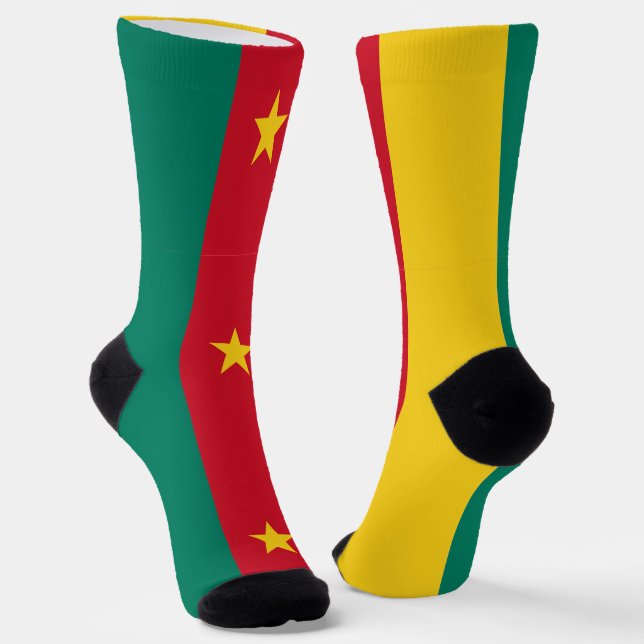 Women socks with flag of Cameroon (Angled)