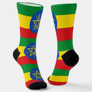 Women socks with flag of Ethiopia