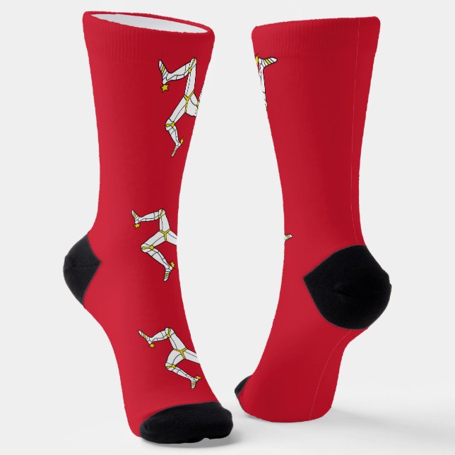 Women socks with flag of Isle of Man (Angled)
