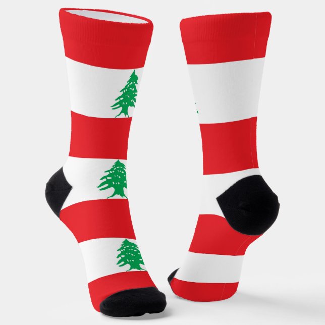 Women socks with flag of Lebanon (Angled)