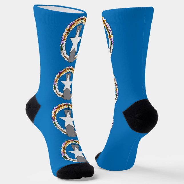 Women socks with flag of Northern Mariana (Angled)