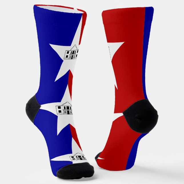 Women socks with flag of San Antonio, U.S.A. (Angled)