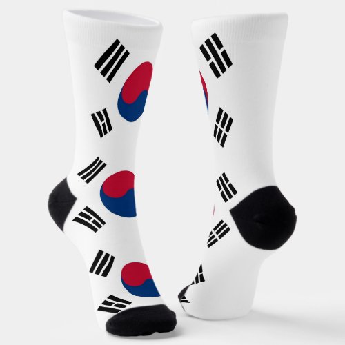 Women socks with flag of South Korea