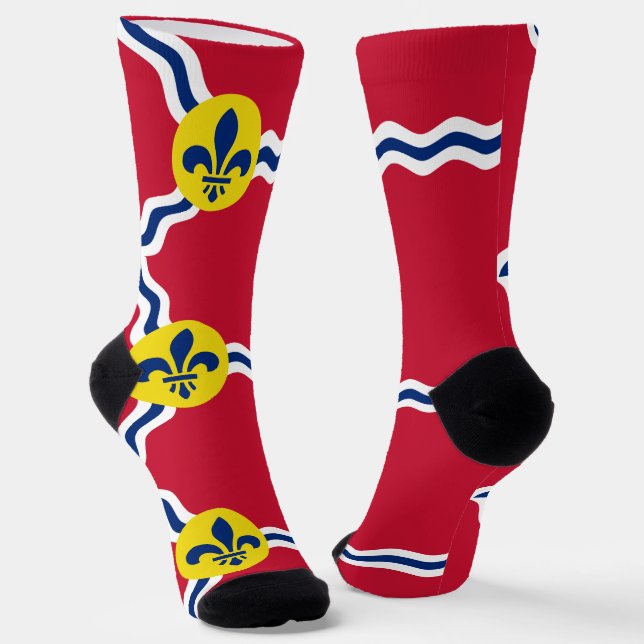 Women socks with flag of St. Louis, Missouri (Angled)