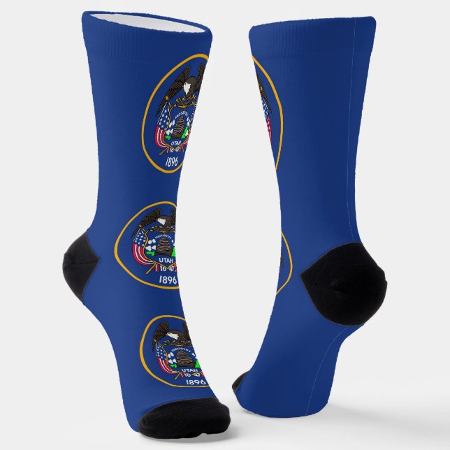 Women socks with flag of Utah, U.S.A. (Angled)
