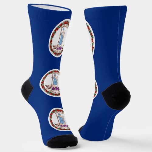 Women socks with flag of Virginia USA