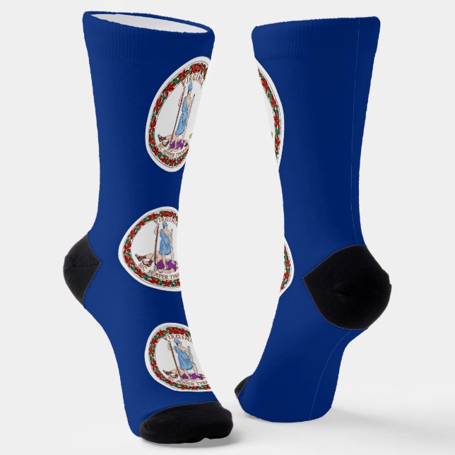 Women socks with flag of Virginia, U.S.A. (Angled)
