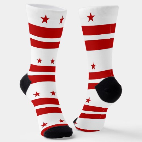 Women socks with flag of Washington DC USA