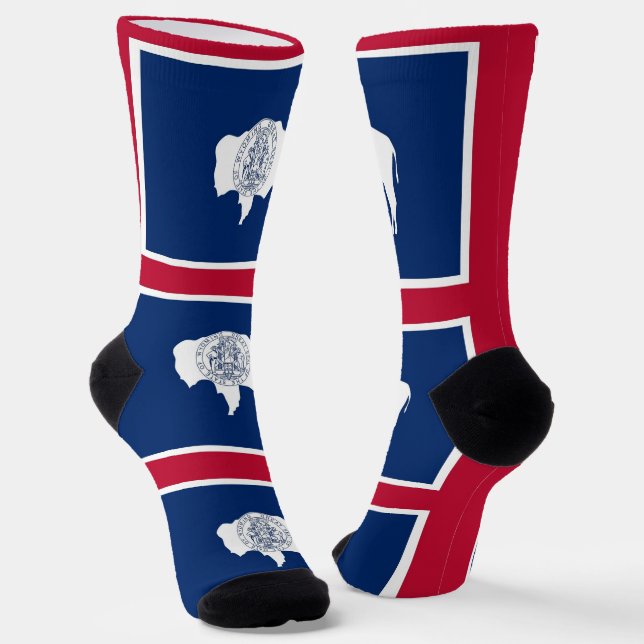 Women socks with flag of Wyoming, U.S.A. (Angled)