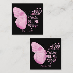 Women Spanish Religious Verse Sayings  Square Business Card